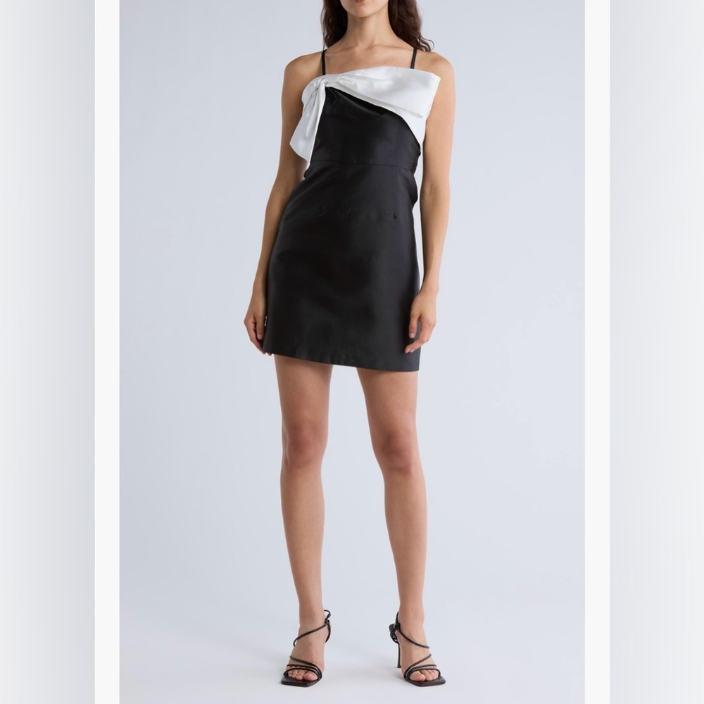Hutch Serena Bow A Line Dress Black and white mini dress size 8 NWT - Picture 1 of 3